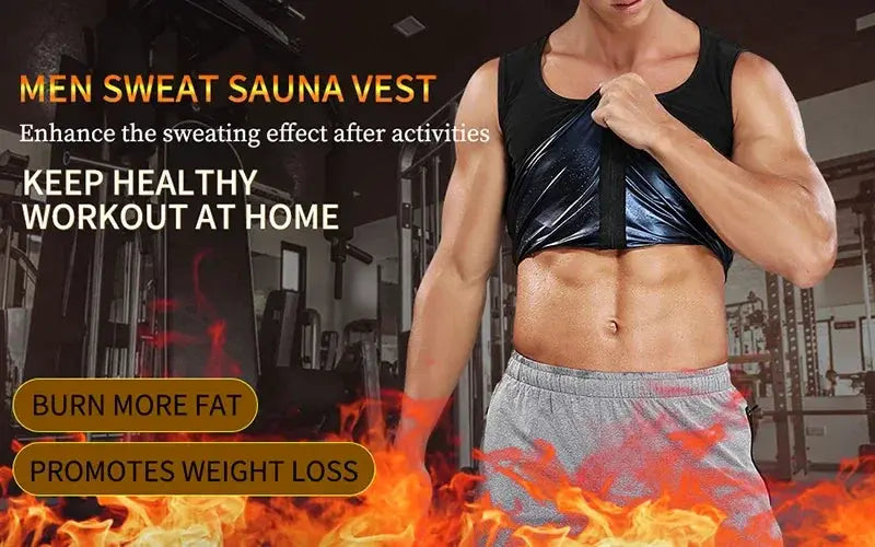 Men Sauna Vest Body Shaper Heat Trapping Sweat Enhancer