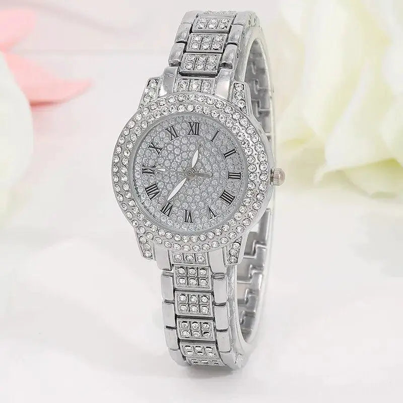 Elegant Women's Analog Wristwatch Set With Quartz Movement