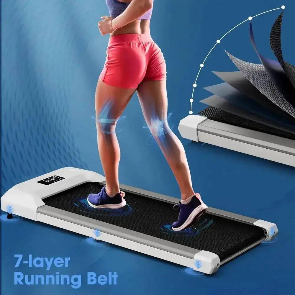 Portable Dual-Function Walking Pad and Under Desk Treadmill, 265 lbs Capacity, with Remote and LED Display