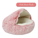 Round Plush Cat Bed Cozy Sleeping Bag for Small Dogs