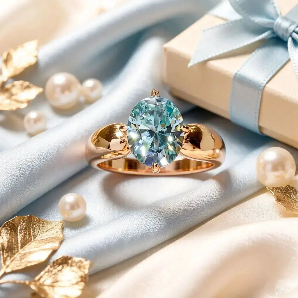 Exquisite Blue Moissanite Ring — product image 2