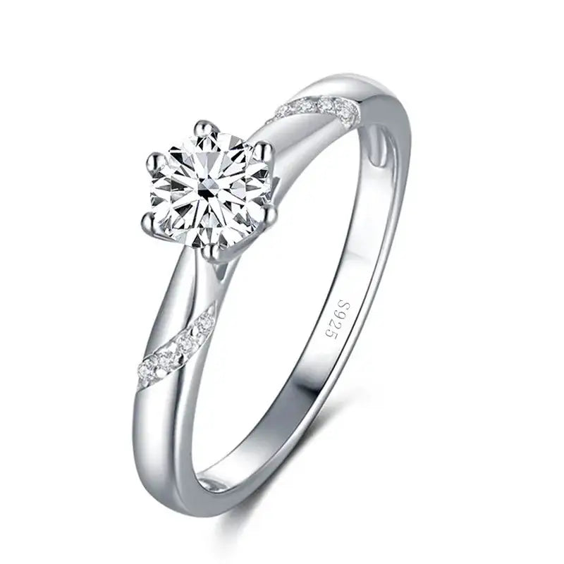 Blue Green Moissanite Ring in Sterling Silver — product view 3