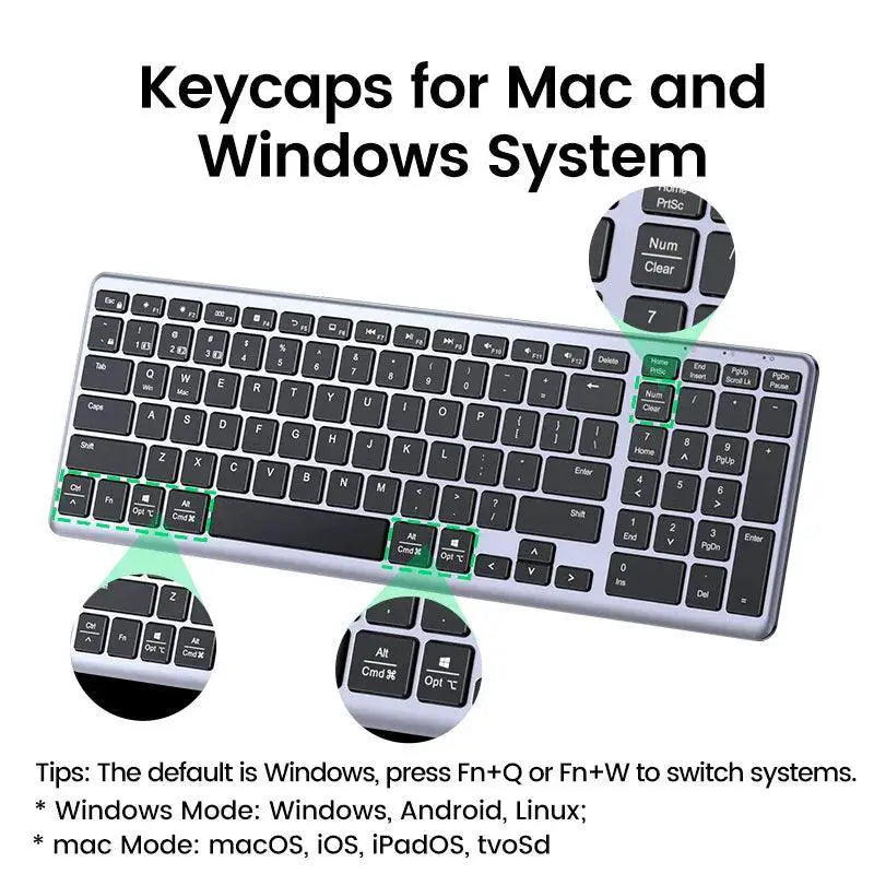 Ultra Quiet Wireless Keyboard Multilingual Long Battery Life
