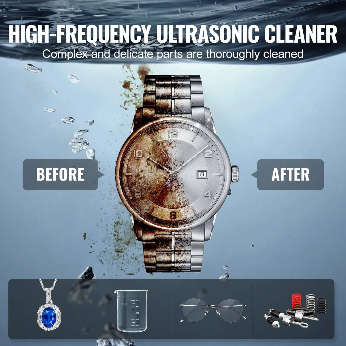 SucceBuy Knob Ultrasonic Cleaner with Heater & Timer for Lab — product view 2