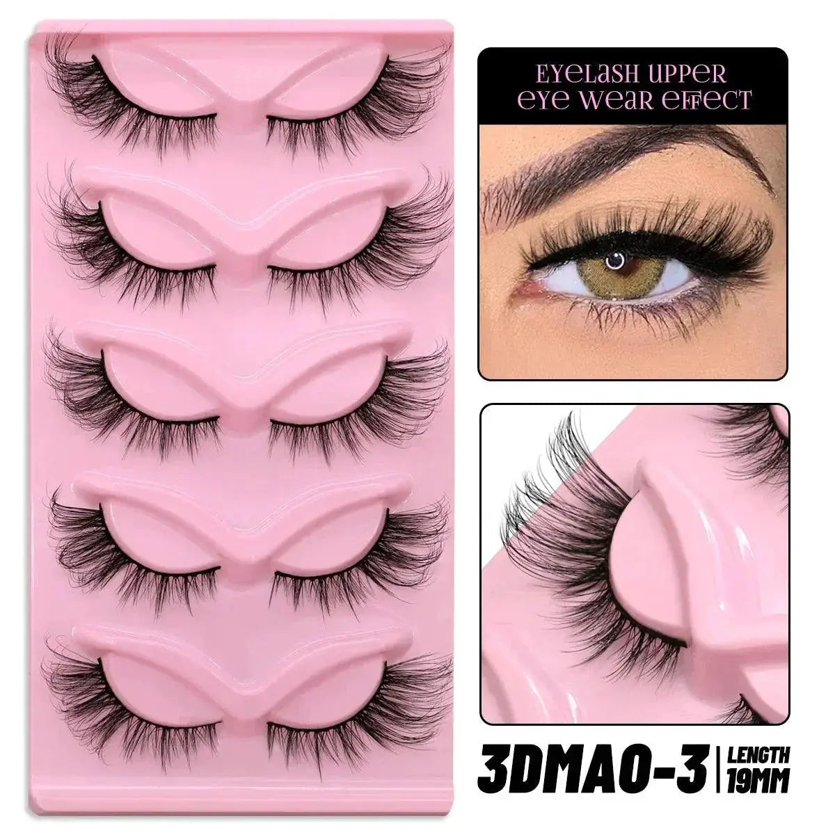 GROINNEYA Vegan 3D Mink Strip Lashes For Natural Look