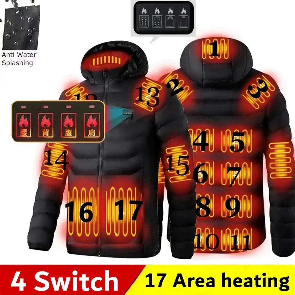 Mens Winter USB Heated Jacket With Smart Thermostat