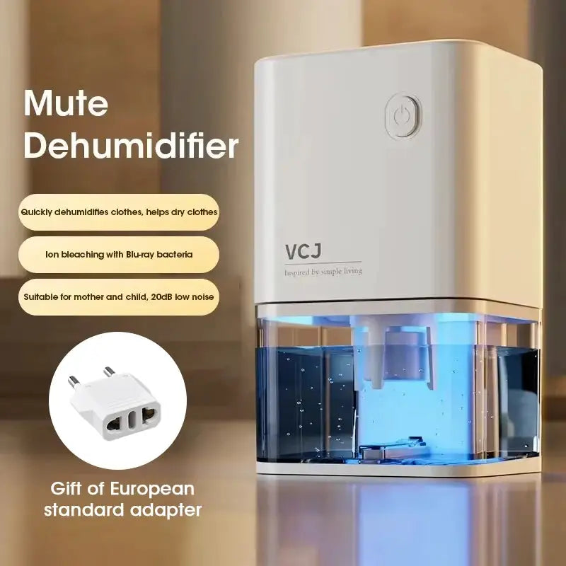 2025 New Silent Dehumidifier EU Plug Air Dryer Moisture Absorber Deodorizer for Home Office Bedroom Kitchen