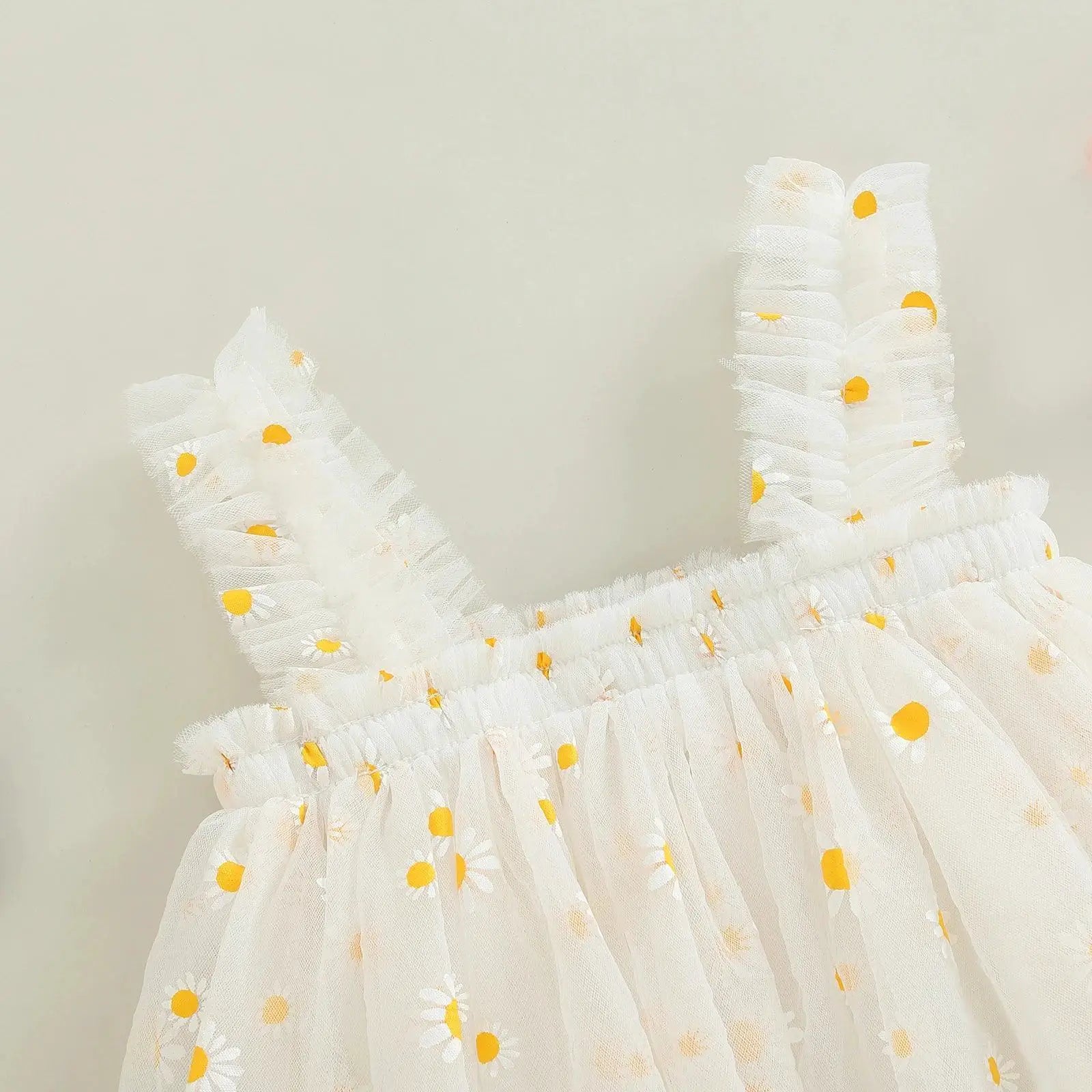 Daisy Tulle Dress For Girls Summer Floral Party Outfit