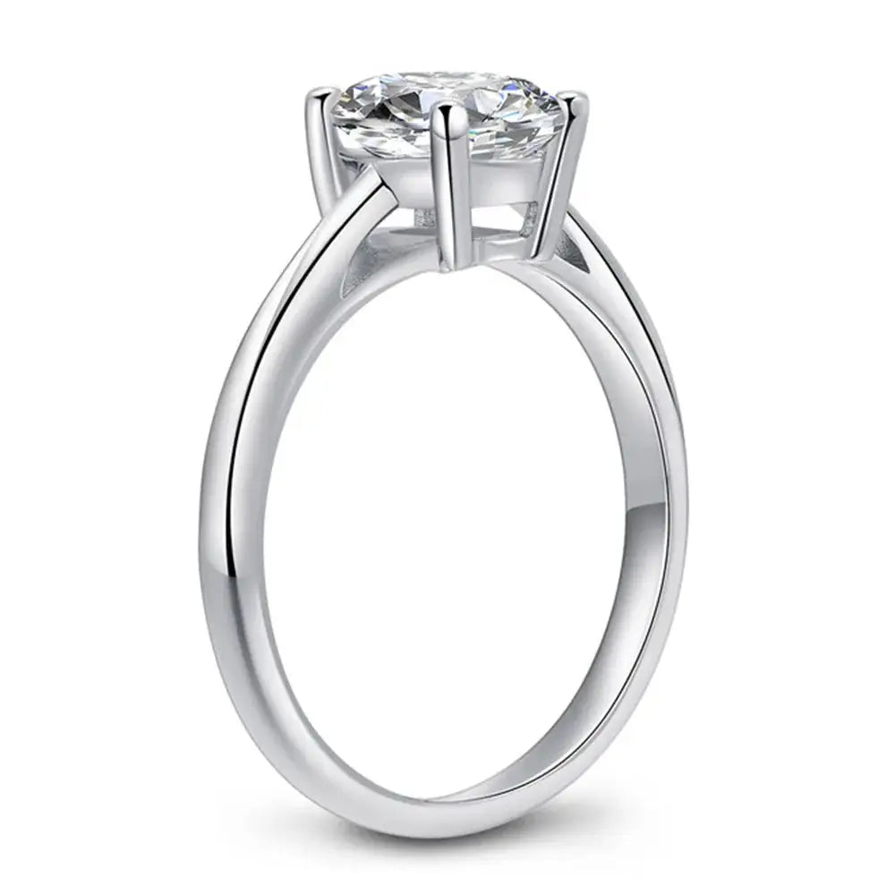 Moissanite Ring in Sterling Silver Shape — product view 4