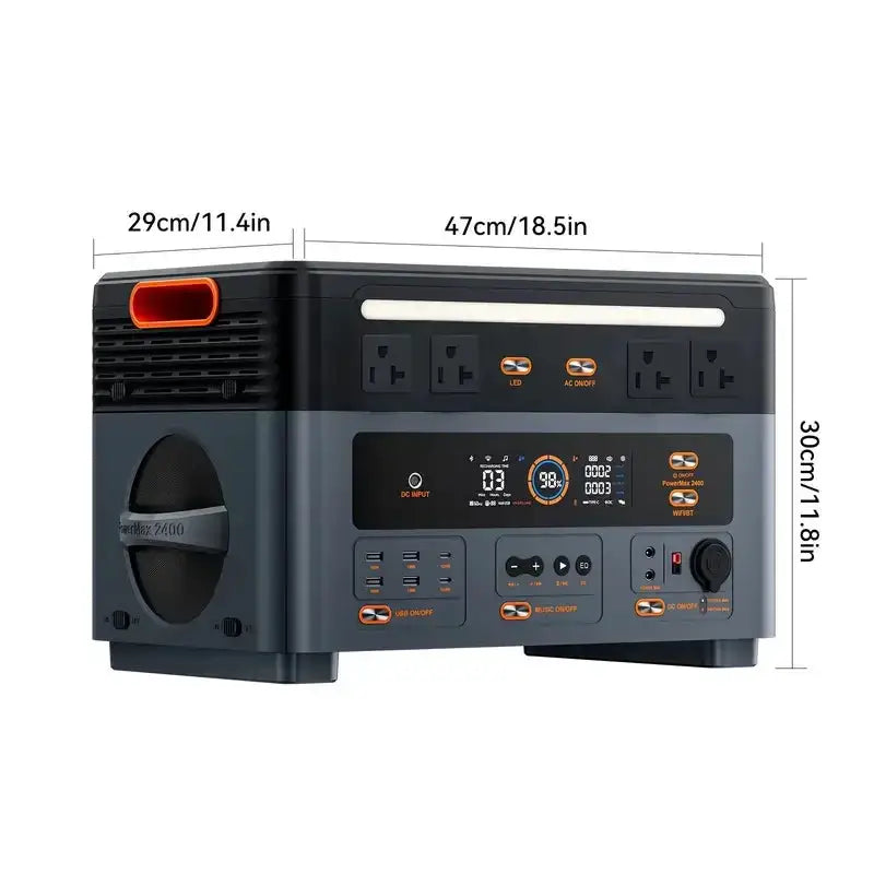 OSCAL PowerMax 2400SE 2400W Power Bank Station, 1872Wh LiFePO4 Battery, 1.5 Charging Time, 100W USB-C PD Output, 2400W (4800W Peak) Solar Generator, Fastest Charging, Perfect for Home Emergency, Holiday Gift