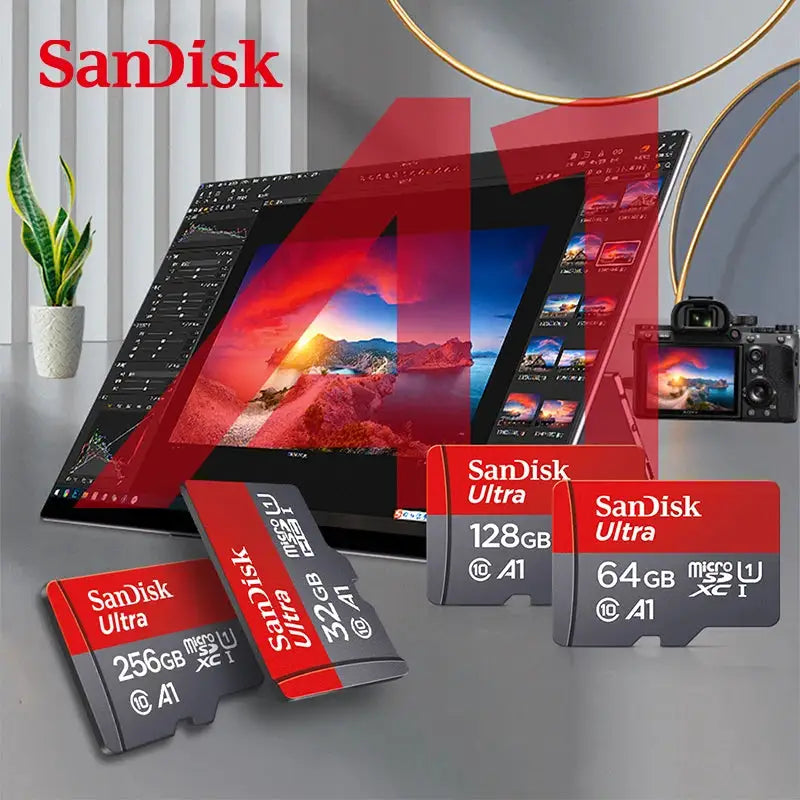 Sandisk Ultra A1 Micro SD Card 512GB 256GB 128GB 64GB 32GB Memory Card SD TF Flash Card Memory Cards 32/64/128GB for Phone