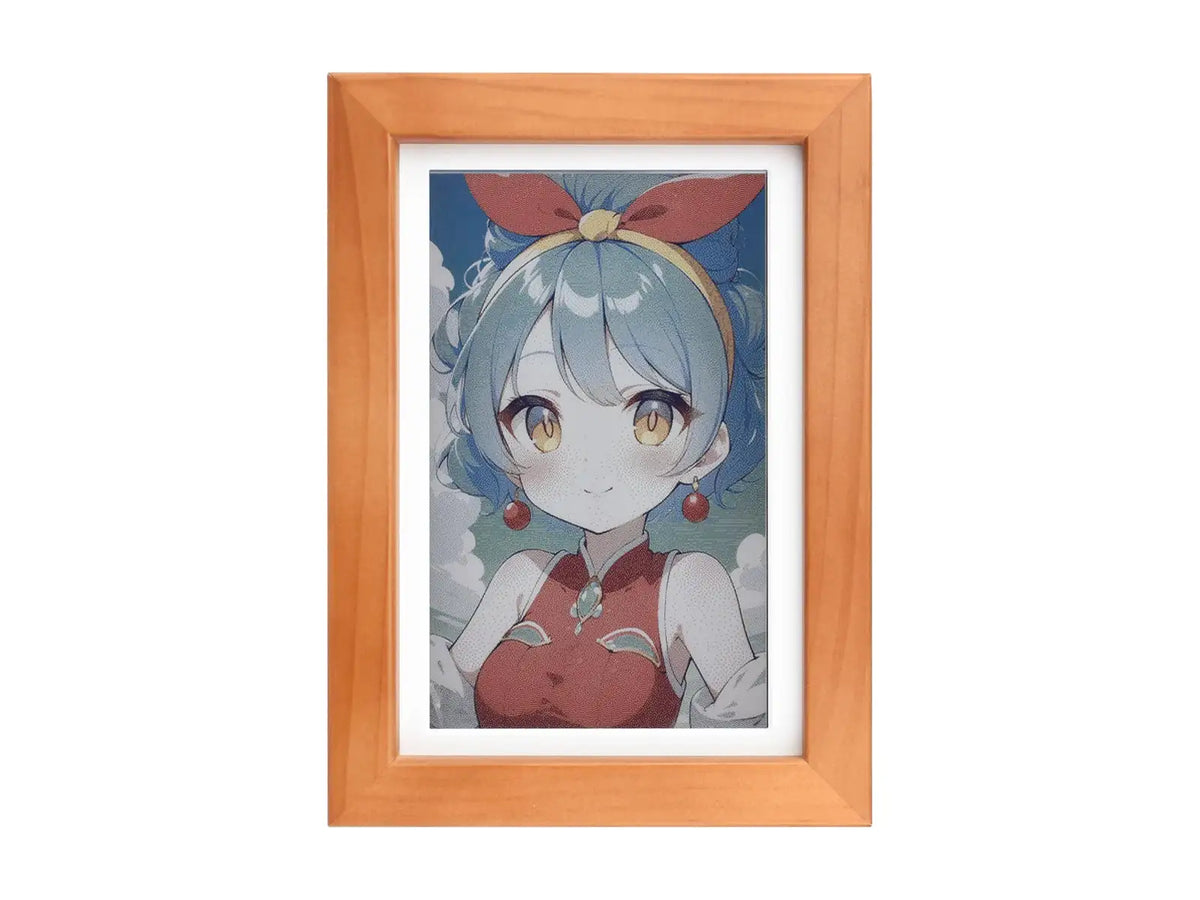 Waveshare ESP32-S3 PhotoPainter: 7.3" E6 E-Paper Display in Wood Frame, 800×480, Ultra-Low Power