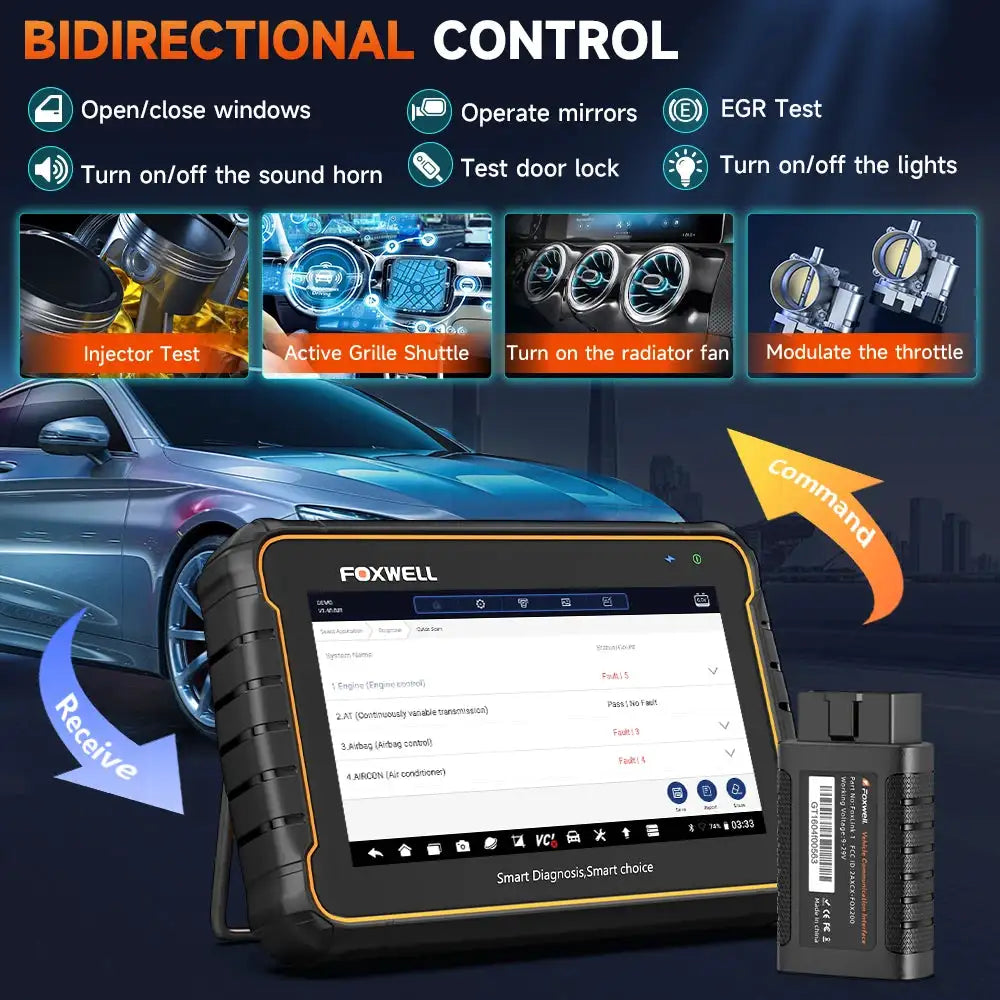 Foxwell GT60 OBD2 Automotivo Scanner 24+ Reset ABS SAS TPMS Reset ODB 2 OBD2 Scanner Bluetooth All System Diagnostic Tool