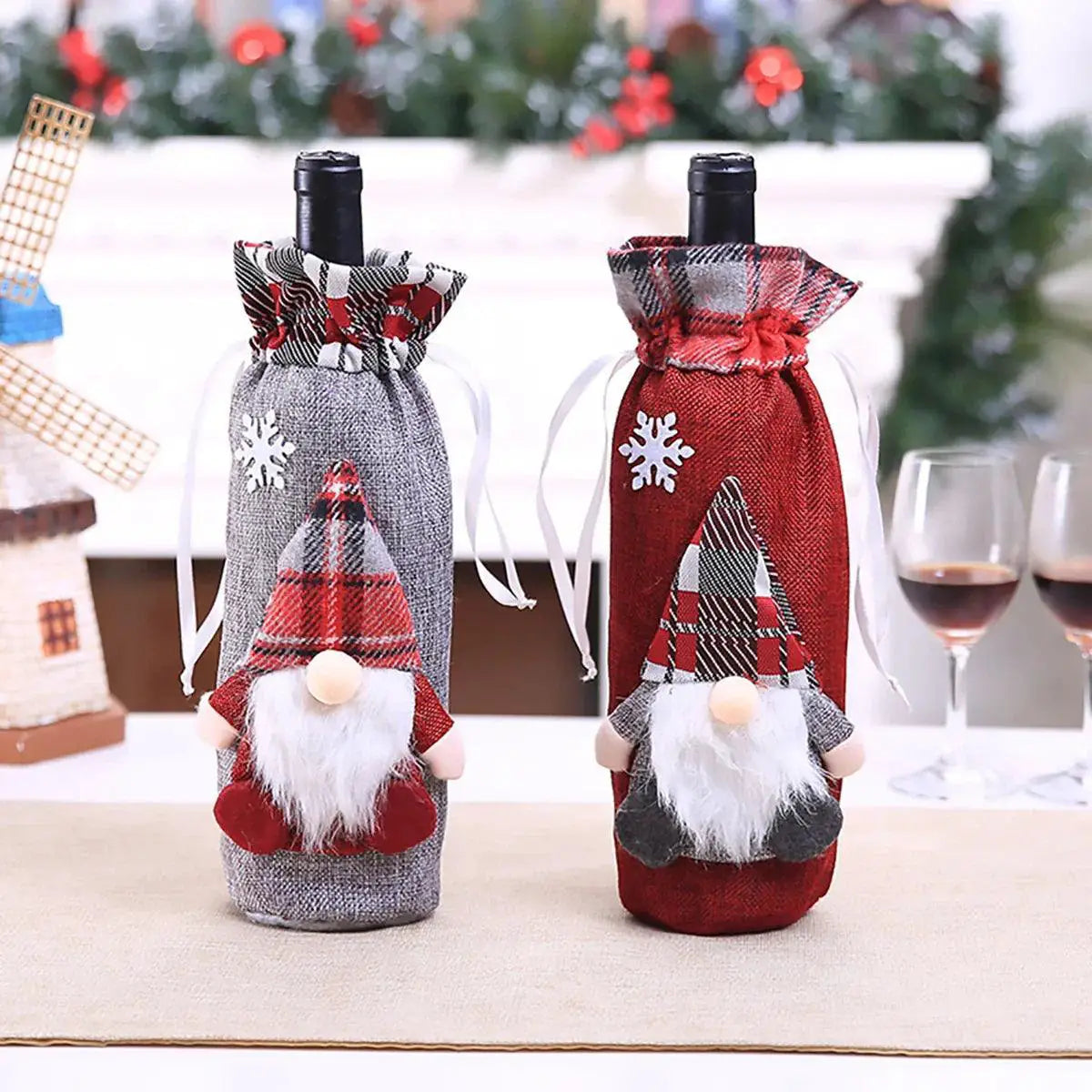 Reusable Christmas Wine Bottle Covers Festive Decor 2023