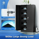 72 Inch Black Metal Storage Cabinet With Locking Doors