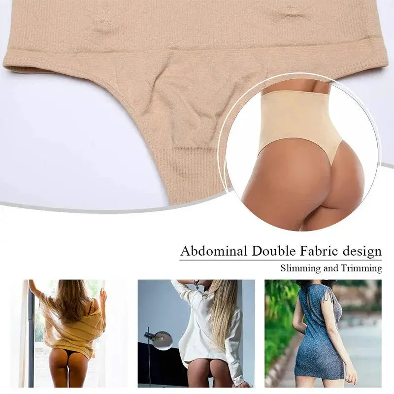 Seamless Tummy Control Thong Shapewear For Women Silhouette