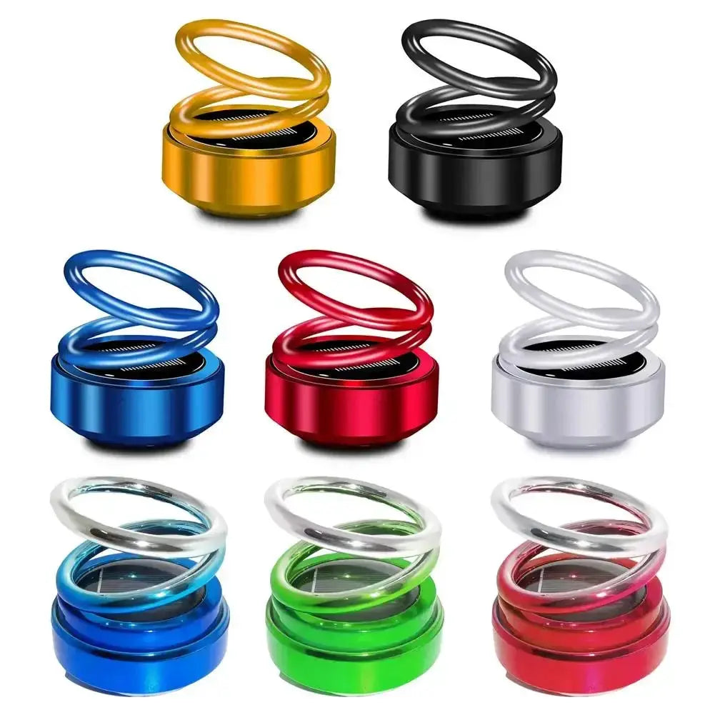 Solar Car Air Freshener Aromatherapy 360 Rotation Accessory