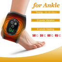 Portable Air Compression  Ankle Foot Massager 4 Intensity Airbag Levels Foot Massage Device Heated Ankle Wrap