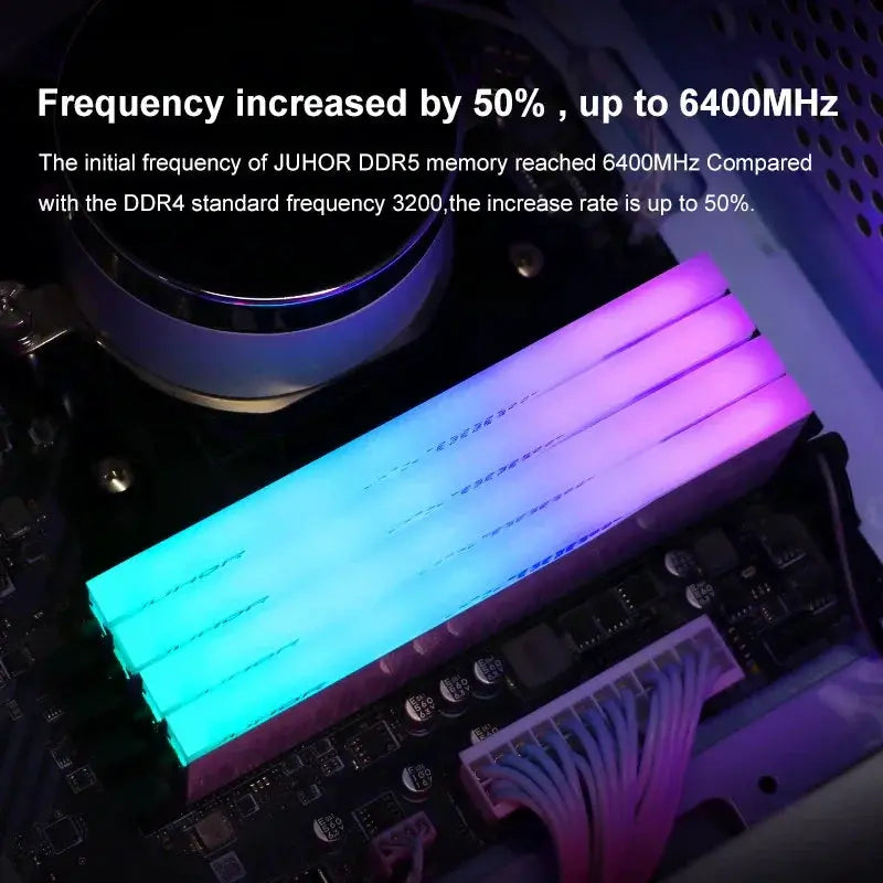 JUHOR RGB DDR5 16GBX2 5600MHz Memory RGB Lighting Dazzling
