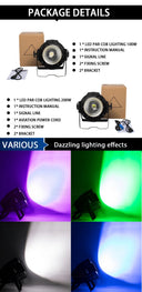 SHEHDS Aluminum Alloy LED Par COB 200W Warm Cool White Light