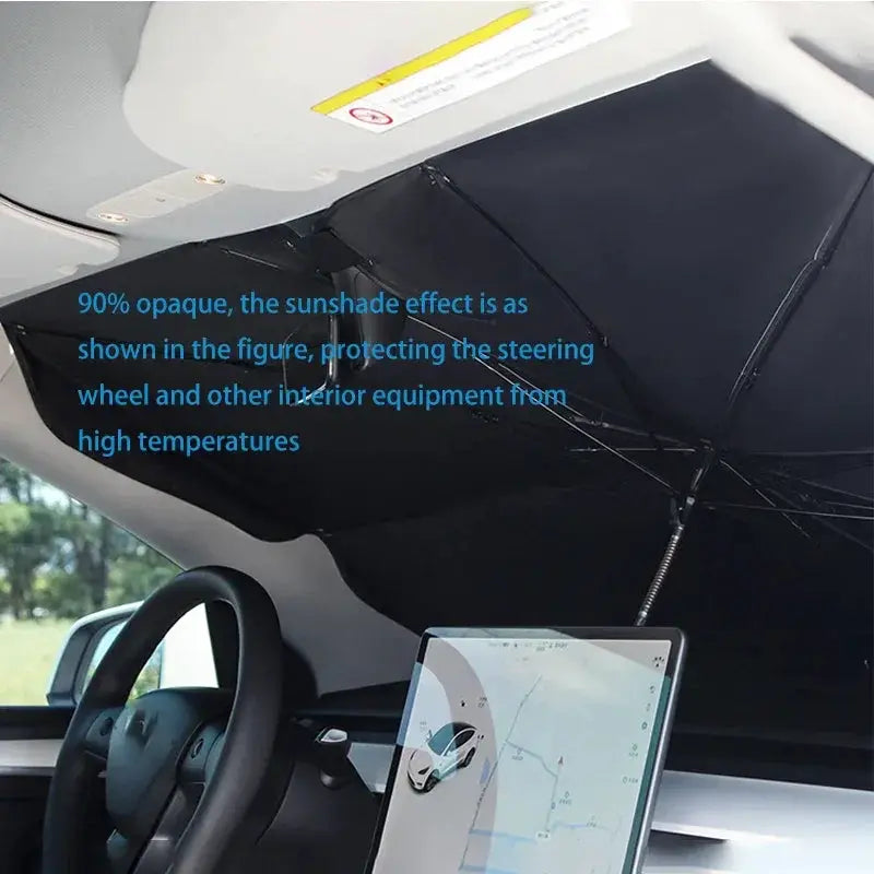Car Sun Shade Retractable Sunscreen Heat Insulation Parasol - OurLum.com