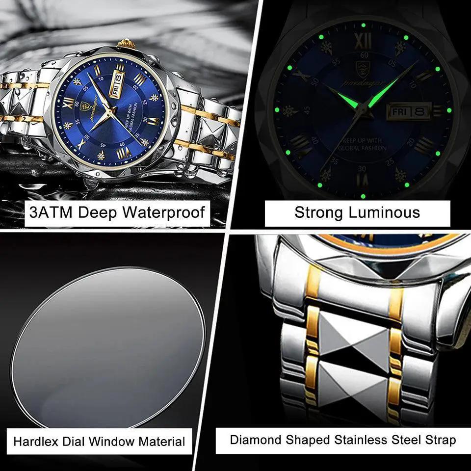 Men's Luxury Stainless Steel Quartz Watch Design For Men