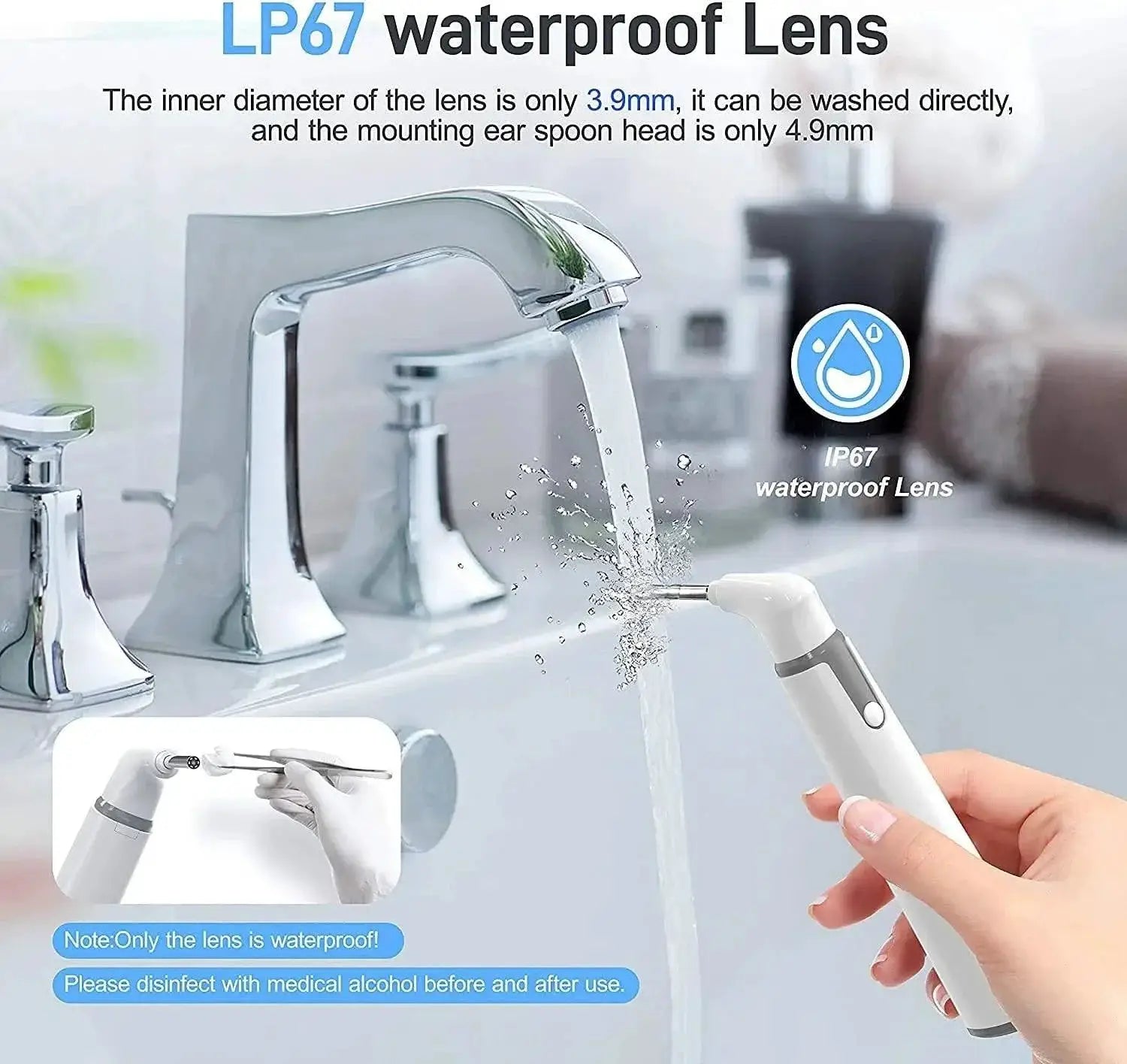 Wireless Otoscope HD WiFi Ear Camera With LED Lights