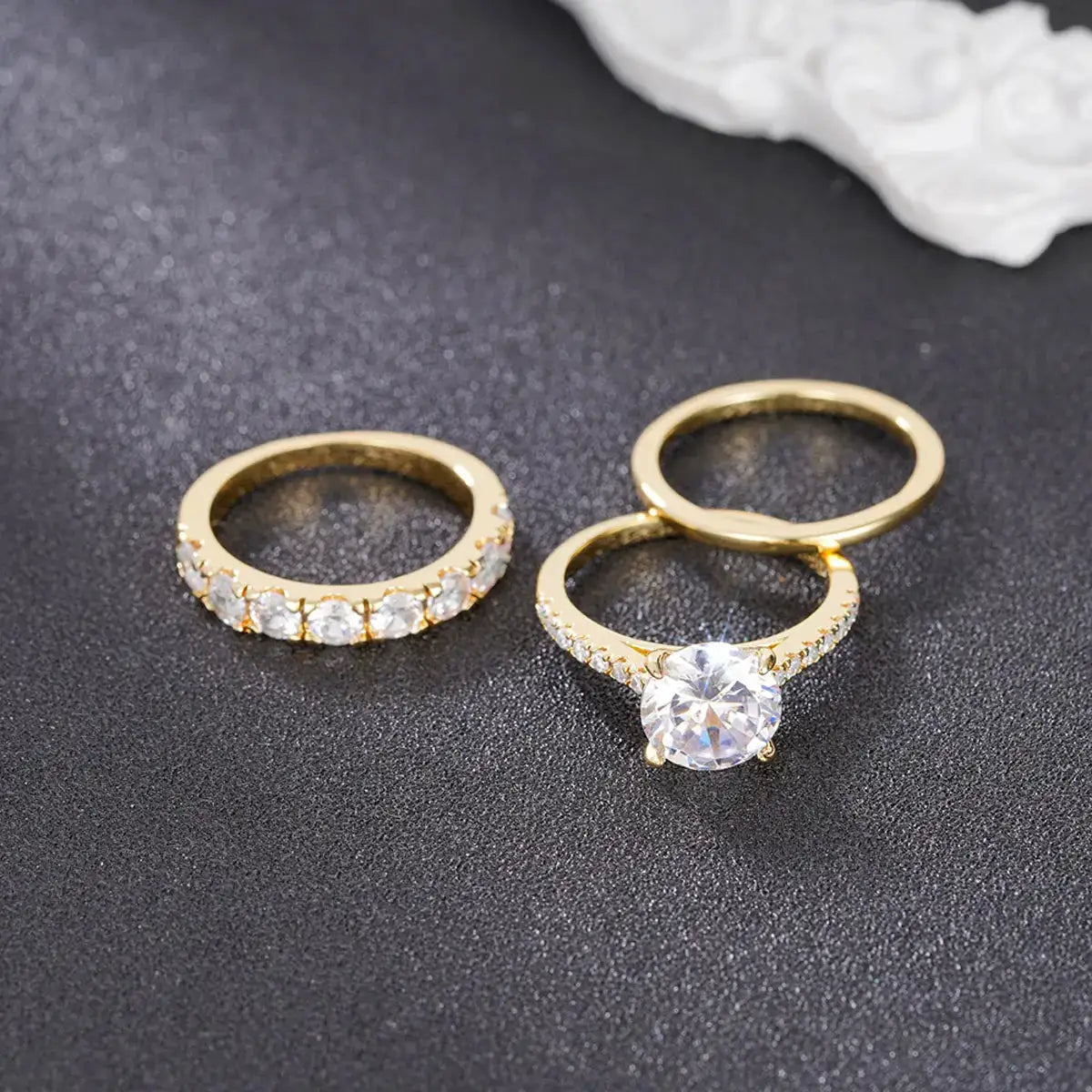 Gold Plated Piece Moissanite Ring Set — product image 8