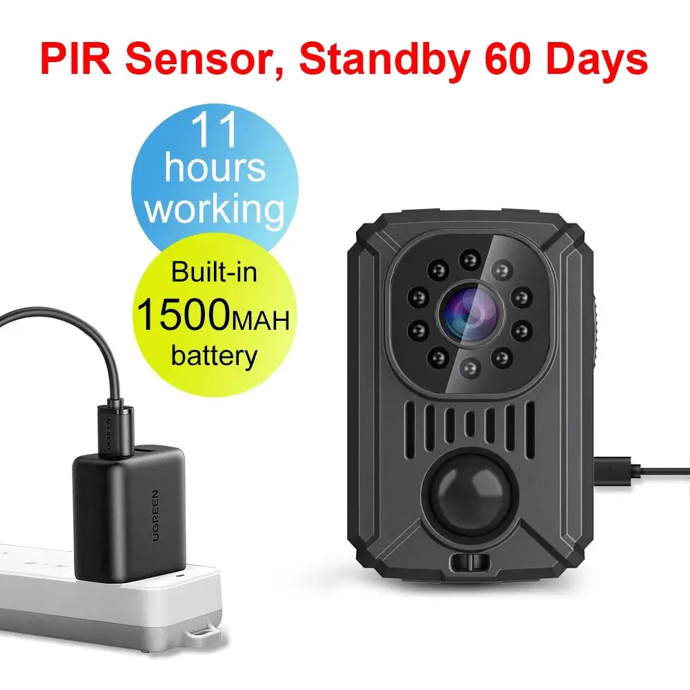 MD31 Mini PIR Video Body Camera Back Clip Photography DV Smart Camera HD 1080P Recorder Motion Activated Small For Car Nanny Cam by stepyours.com