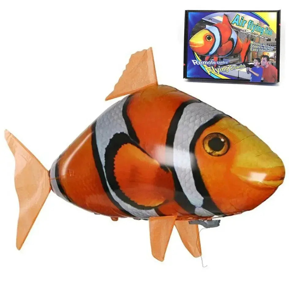 Inflatable Shark And Clown Fish RC Air Swimmers Indoor Fun