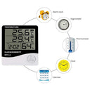 Electronic Temperature Humidity Meter with Clock Indoor Outdoor Weather Station