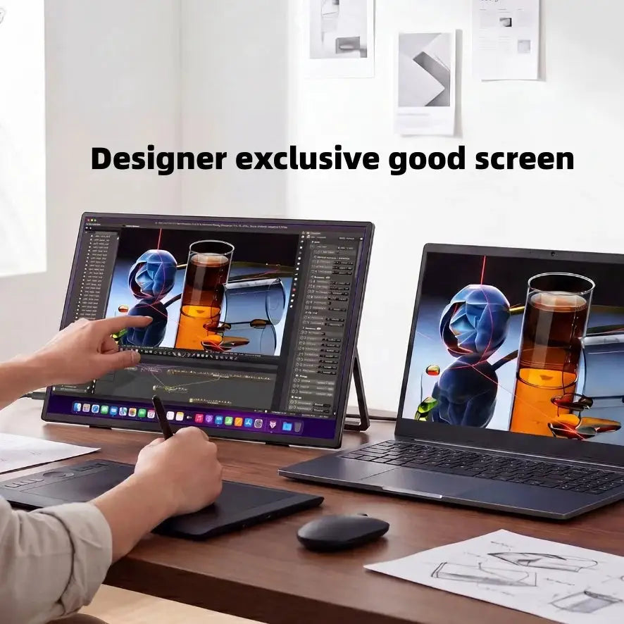 16 inch FHD 1200P IPS 100% SRGB Portable Touch Display with anti Blue Light, Suitable for Design, Editing, Video Editing, Image