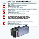 Acasis Dual Bay 3.5/2.5 Inch Sata HDD/SSD Enclosure 60TB SATA to USB Adapter with RAID Function for Data Backup Large Files