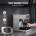 SucceBuy Commercial Drip Coffee Maker w/ Carafes Plates Stainless
