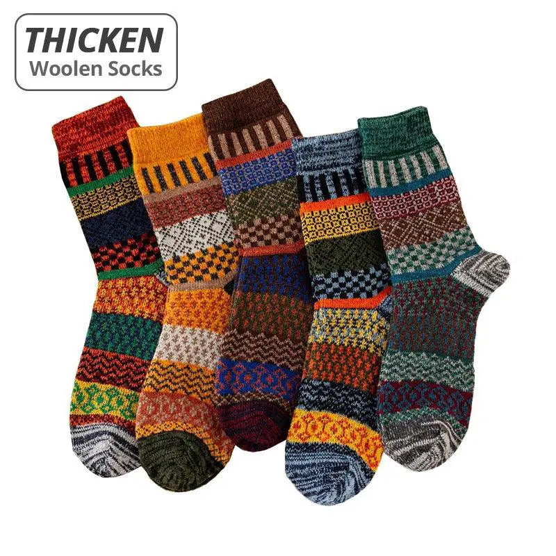 Cozy Retro Sheep Wool Mens Socks For Trendy Winter Warmth