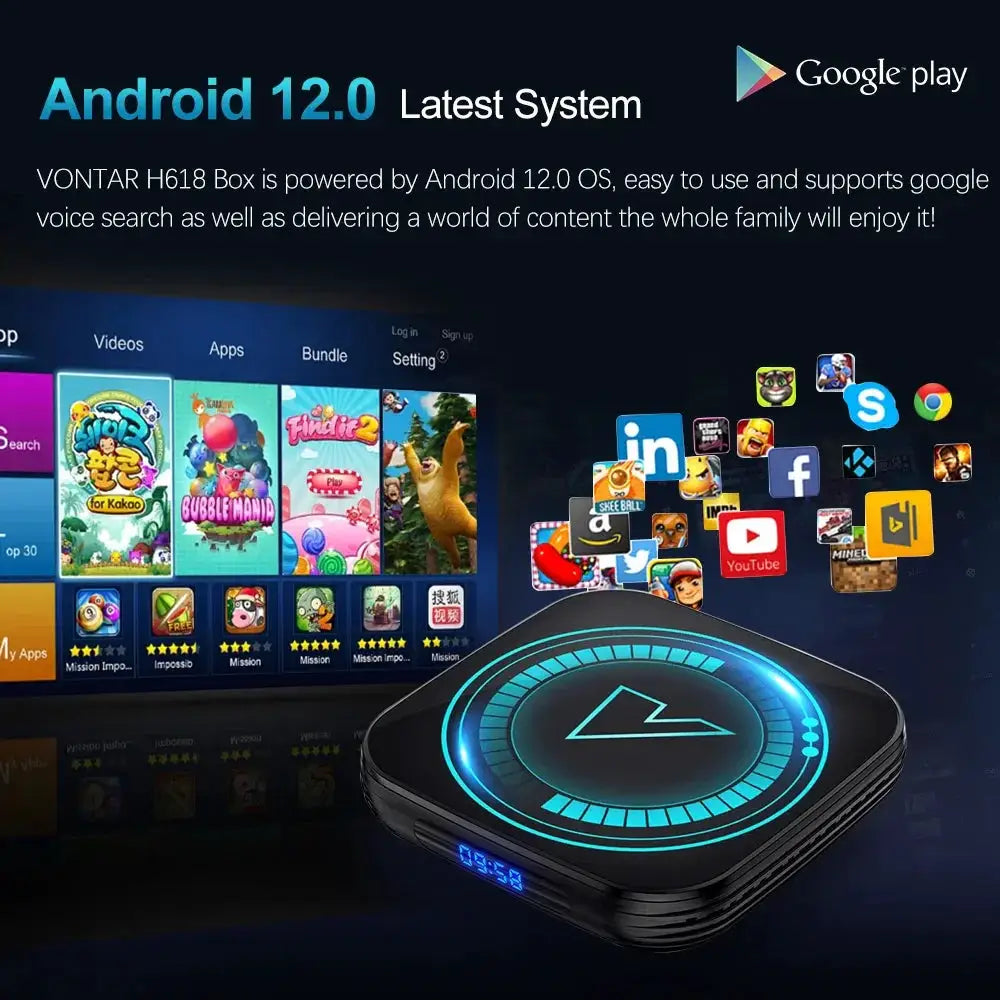 VONTAR H618 Android 12 Smart TV Box 8K Video WiFi Ultra