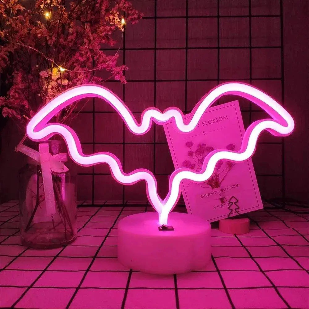 Cute Neon LED Night Light Battery Powered Flamingo Unicorn