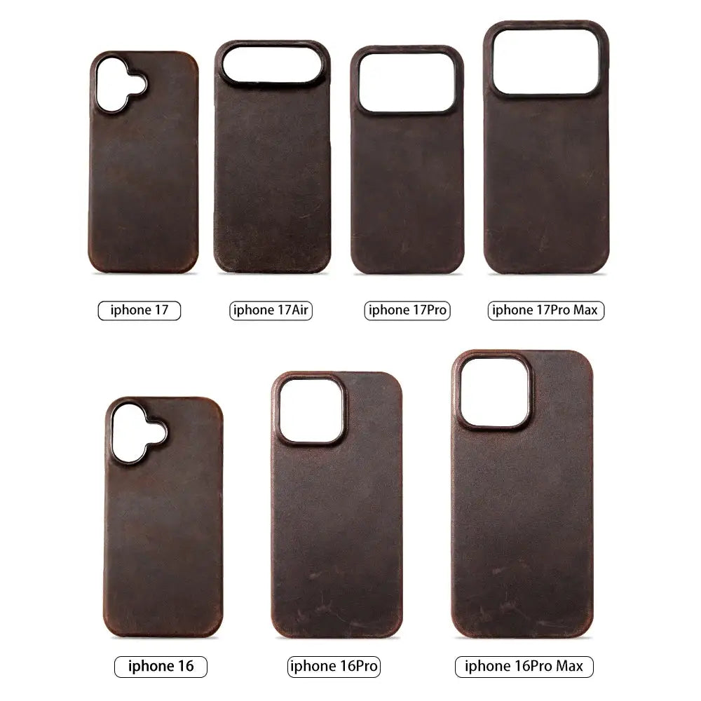 for Magsafe Case for iPhone 15 16 17 18 Pro Max Air Retro Luxury Full Grain Cowhide Genuine Oiled PULL-UP Leather Magnetic Cover