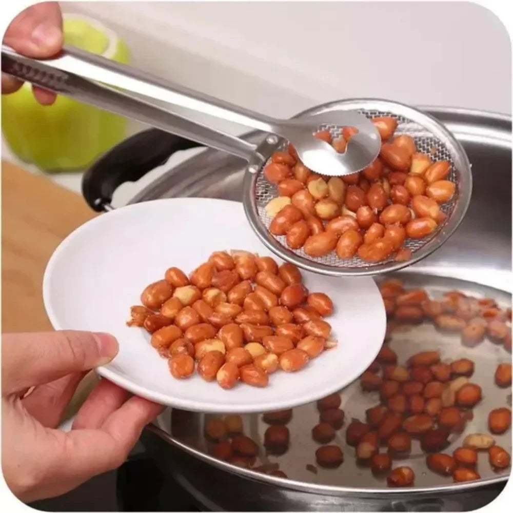 Stainless Steel Fine Mesh Strainer Spoon with Clip Kitchen Oil — product view 5