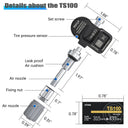 XTOOL TS100 PRO 4PCS Upgraded TPMS Sensor 315Mhz/433MHz Tire Pressure Monitoring Tester Programmed by XTOOL TP150/IP819TP