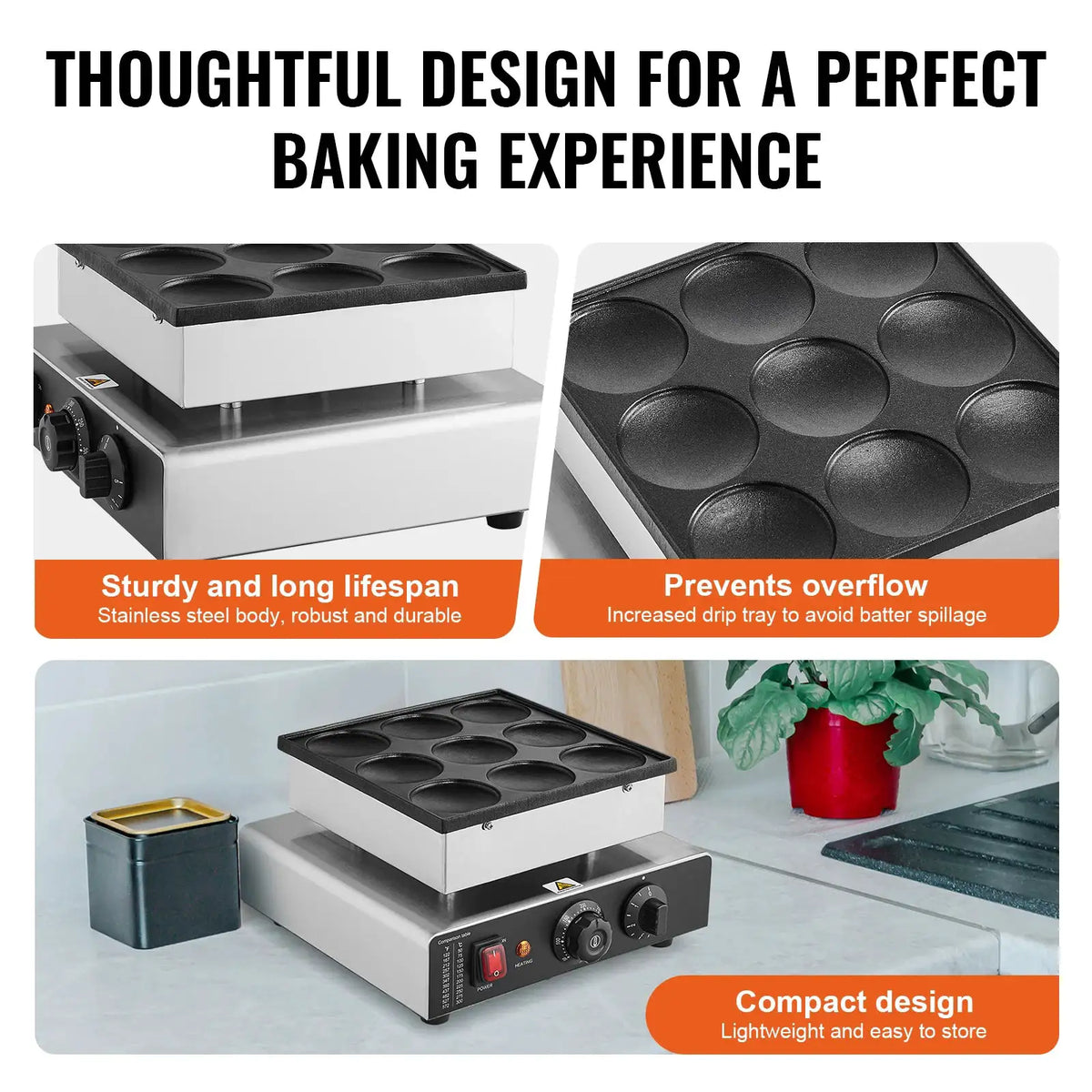 SucceBuy Dutch Pancake Maker Dorayaki Baker Machine Commercial — product view 5