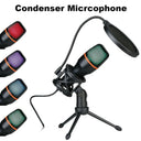 Lefon USB Condenser Microphone RGB Desktop for PC Gaming