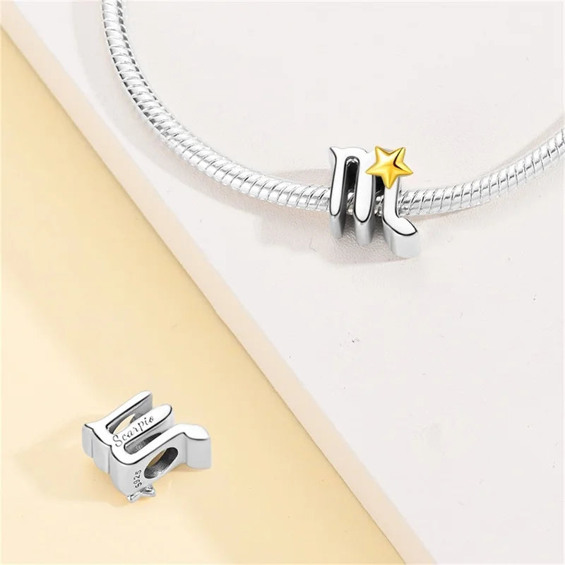 Sterling Silver Constellations Charm Golden