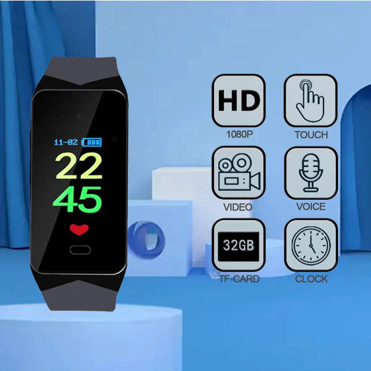 Bracelet Camera Recorder Watch Recorder Watch HD Noise Reduction Voice Activated Wristband Camera Recorder Bracelet for Meeting
