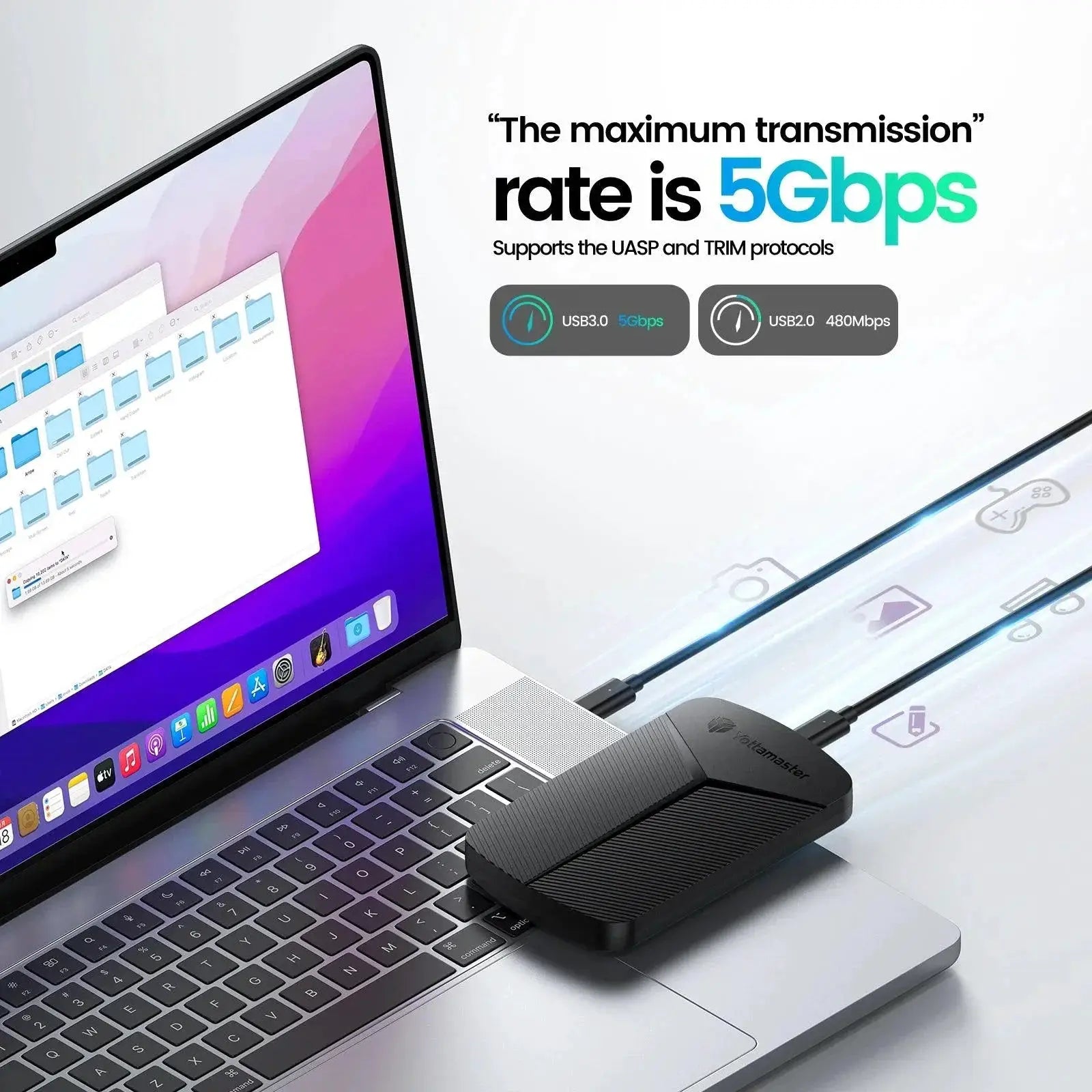 Yottamaster 2.5 Inch HDD Enclosure USB 3.0 Type C Case