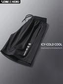 SONECHOKI Running Shorts Men Striped Printing Loose Fit Style