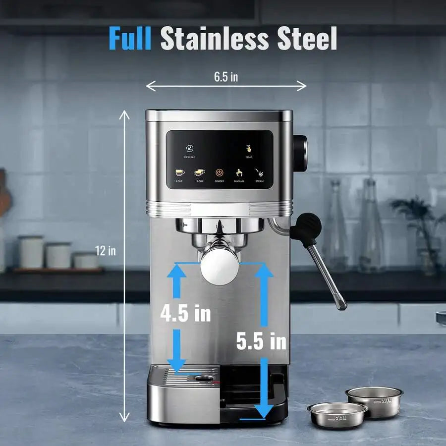 Espresso Machine, Professional Espresso Maker with Milk Frother — product view 3