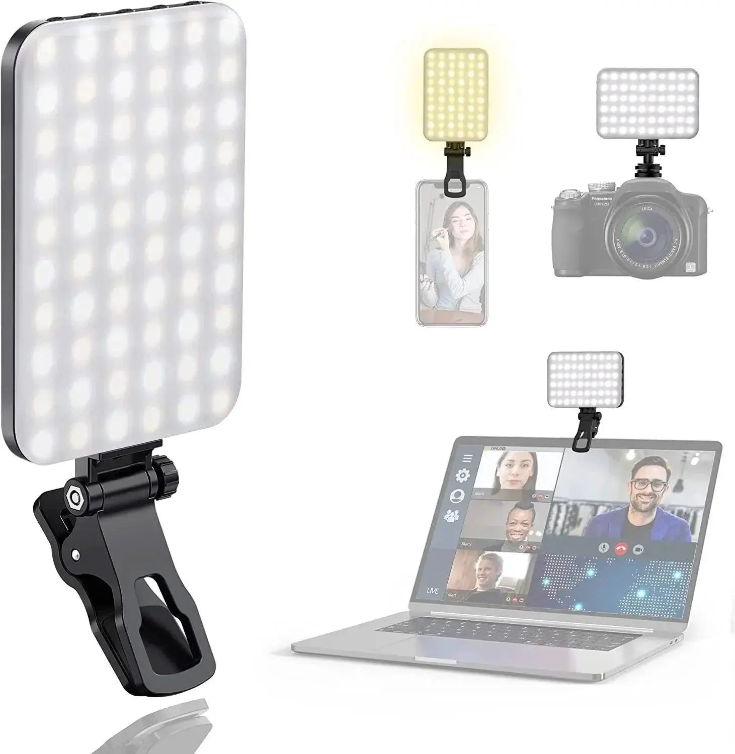 Portable LED Clip On Video Light For Phones And Tablets