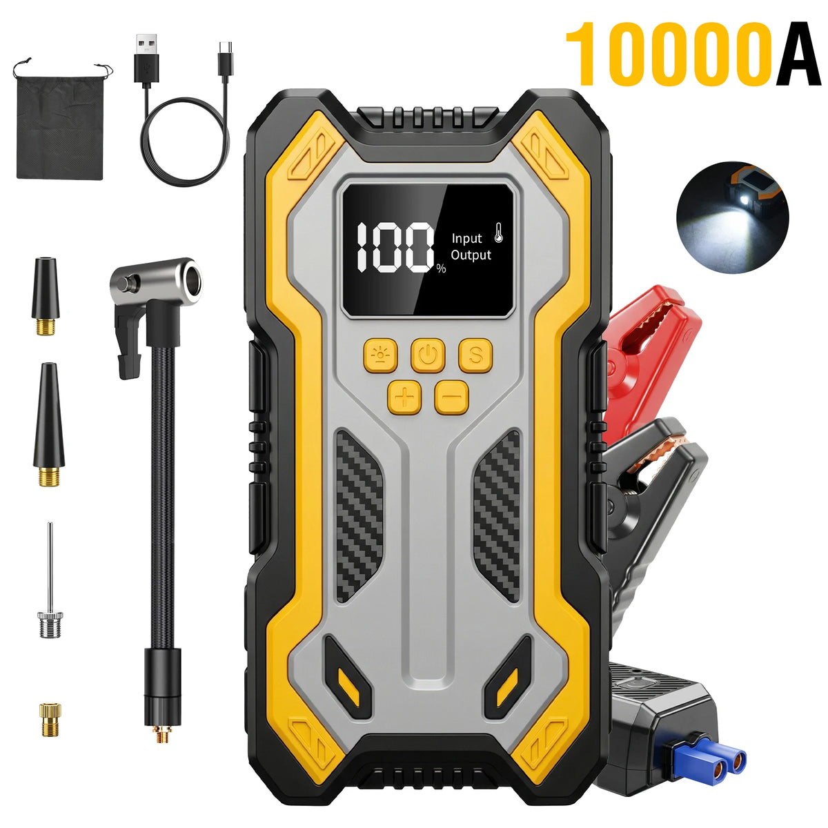 Car Jump Starter Portable Outdoor Emergency Power Supply with Air — product view 1