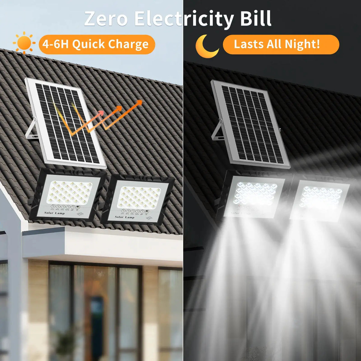 Dual Head Solar Flood Light Waterproof — product view 3